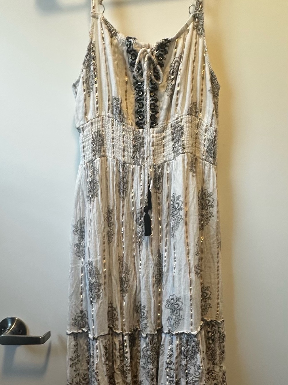 Me 2 Magic Boho Fringe Beaded Midi Dress Size Medium